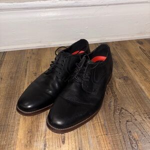 Rockport Black Leather Oxfords with Red Insole
